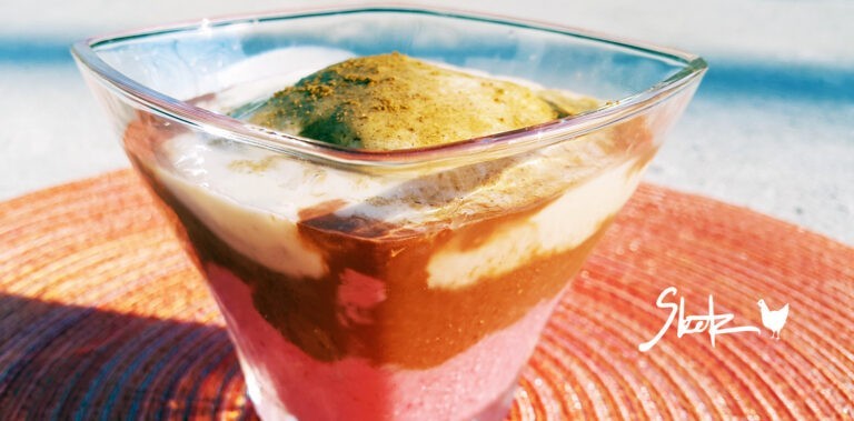 Domači sladoled Nutella, malina in jogurt-banana